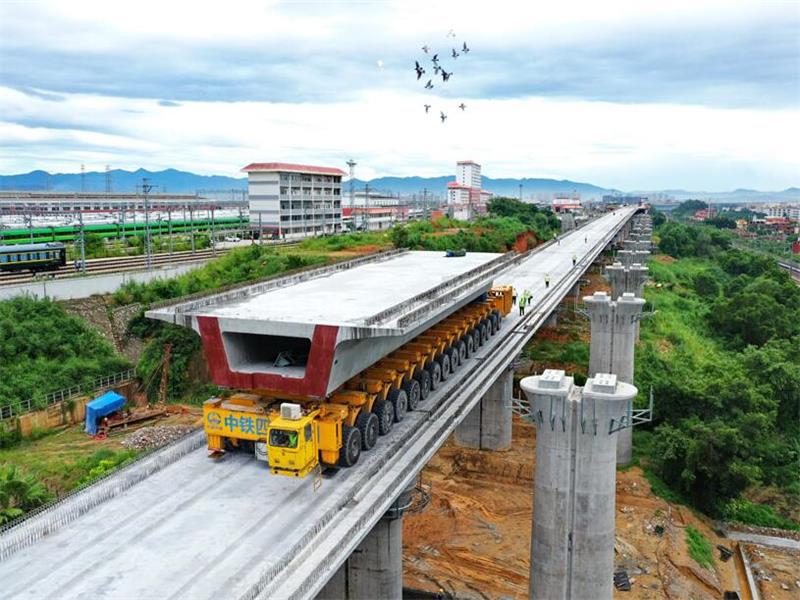 襄樊高铁高架桥施工